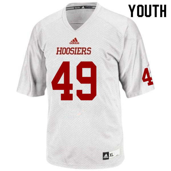 Youth #49 Sam Daugstrup Indiana Hoosiers College Football Jerseys Sale-White